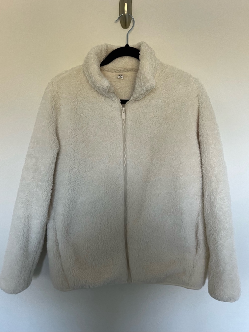Uniqlo Cream Faux-Sherpa Zip-Up Teddy Jacket